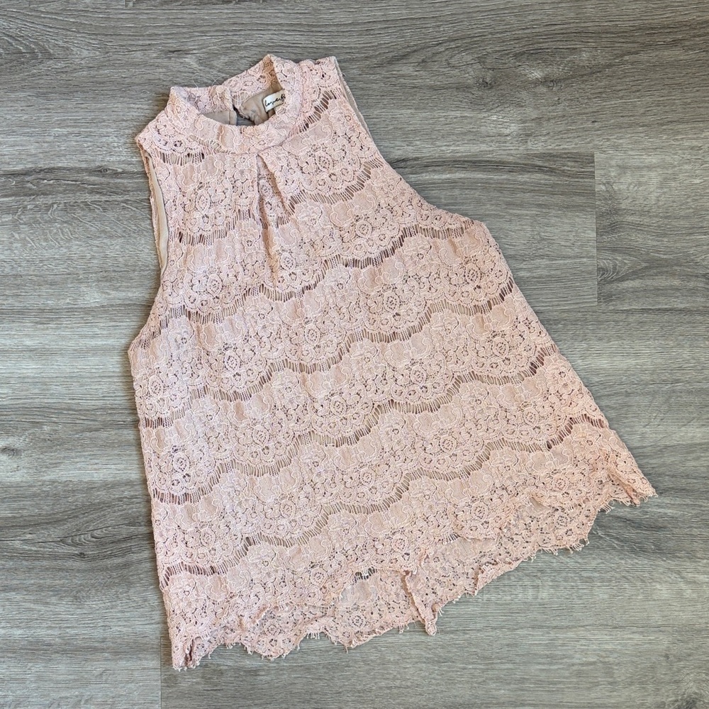 Love Fire taupe lace sleeveless top